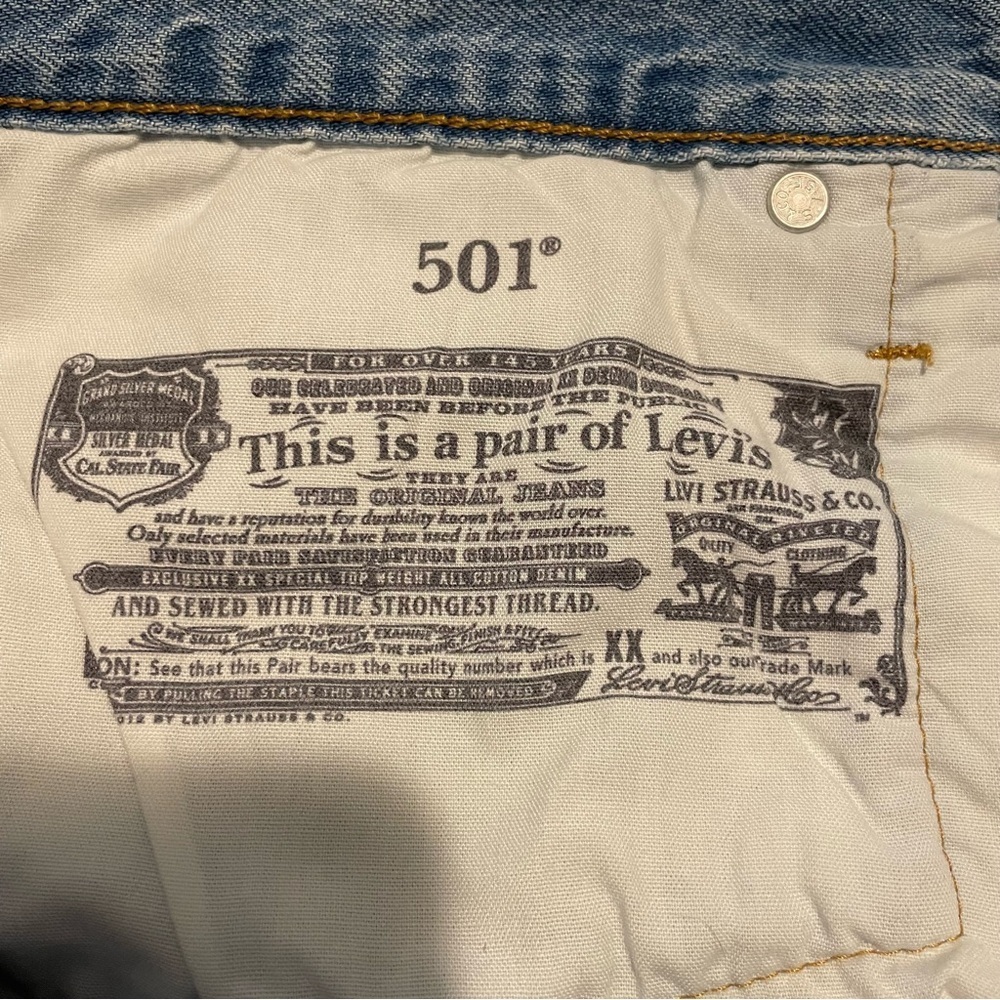 Levi’s Women’s 501 Original Shorts “Sansome Straggler” Blue - Picture 5 of 12